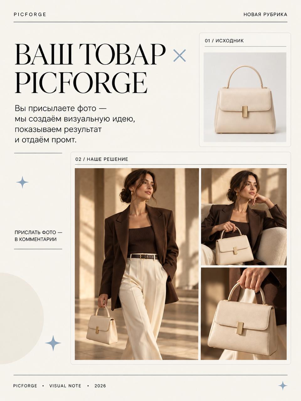 Ваш товар × PICFORGE 💙 — генерация нейросети Picforge