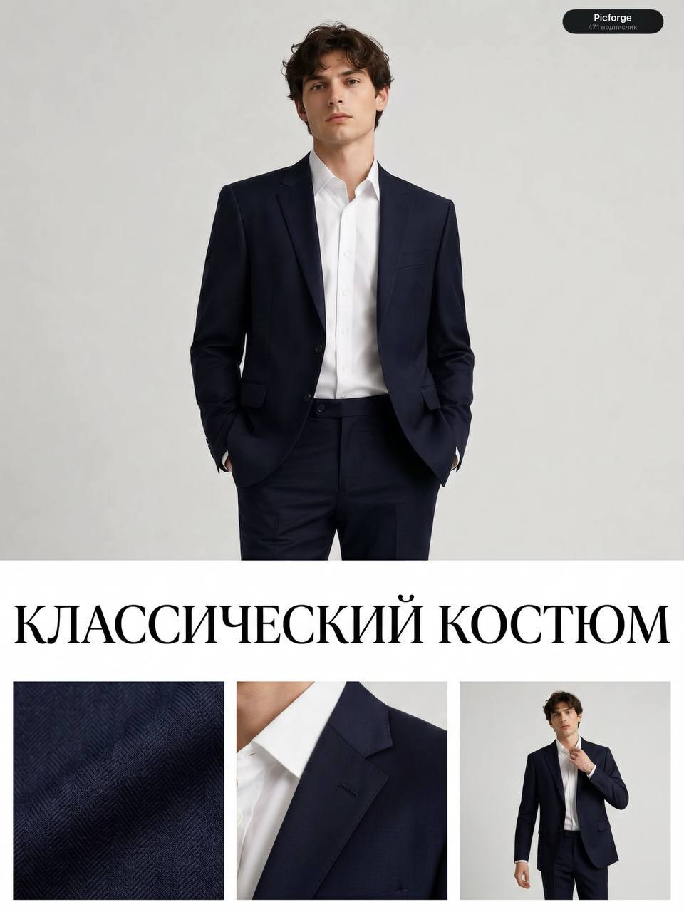 Фото мужских костюмов на модели нейросетью: 3 идеи и промты — генерация нейросети Picforge